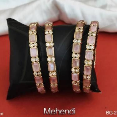 Kundan Pink Bangles